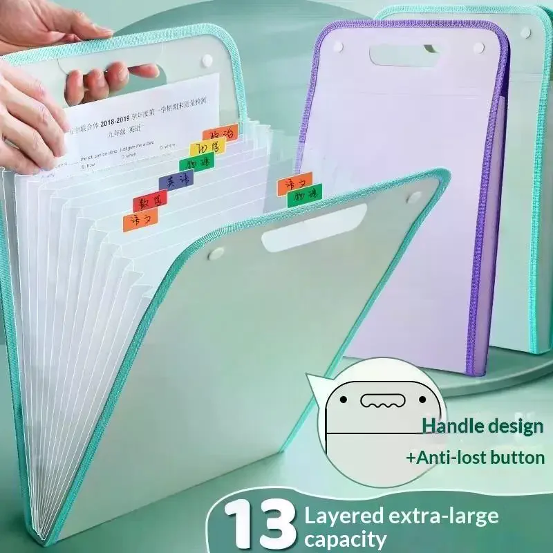 A4 13 Partitions Organizer For Documents Large Capacity Portable Documents Bag For School Office Home Daily Use