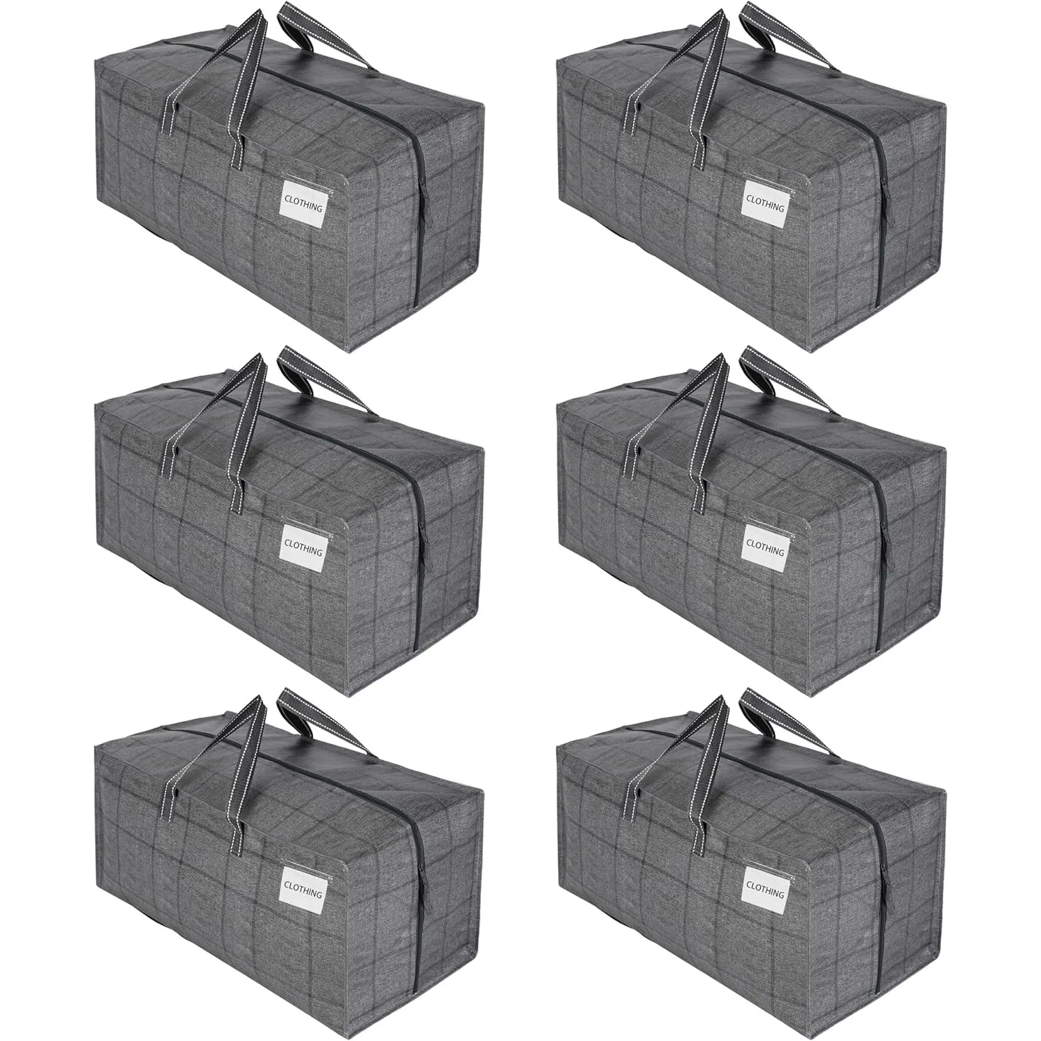 

6 Pack Moving Bags w/Backpack Straps, Heavy Duty, Moving Boxes Alternative, Packing Supplies, Large Storage Totes