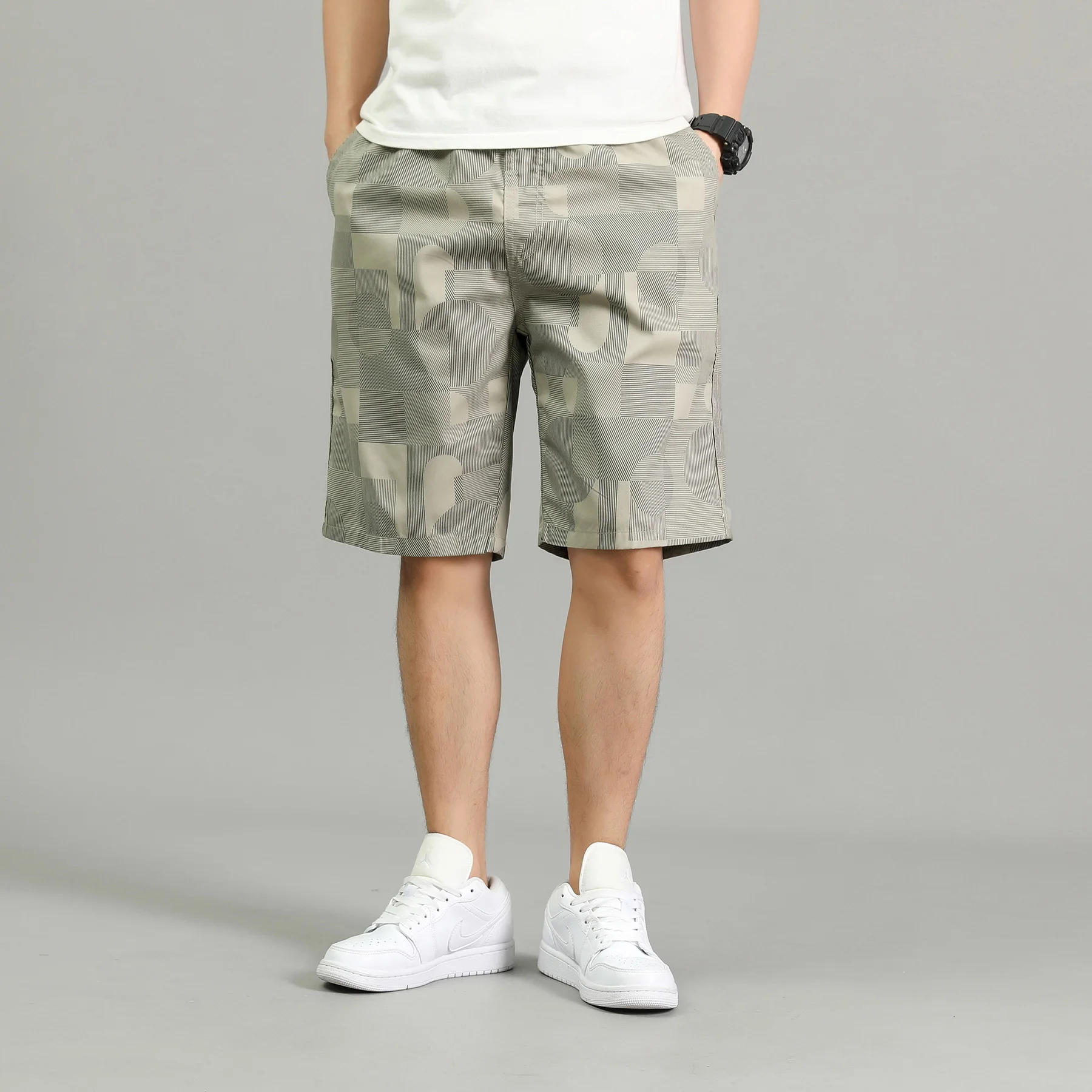 

Men's Summer Large Size Loose Breathable Five-Quarter Pants Qui Dry Outdoor Versatile Thin Spor Casual Trousers