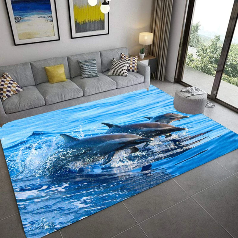 D-Dolphin Printed Carpet Fashion Yoga Mat Non-Slip Carpet Bedroom Decoration Outdoor Carpet Bedroom Birthday Gift