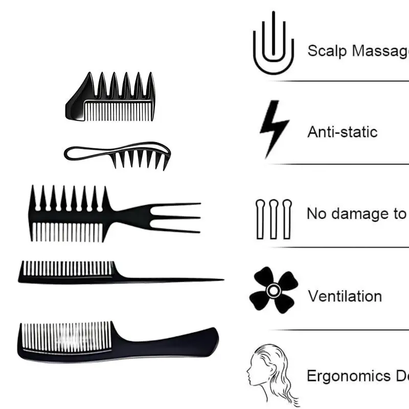Volumenverstärkender Breitzehniger Haarwurzel-Hebekamm für Haarstyling und Entwirrung, geeignet für dickes, welliges Haar, Haushalts- und Salonwerkzeuge – Detail 7