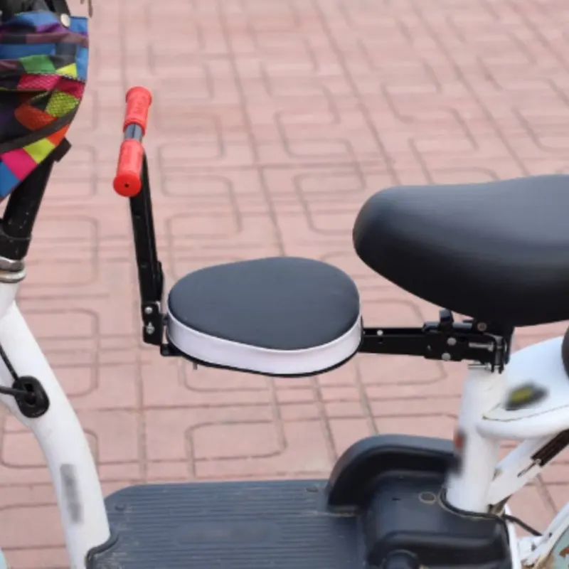

Electric Bike Child Seat Quick Folding Front Mount Child Bike Seat Anti-Slip Handrail Easy Installation for Children, Commuting