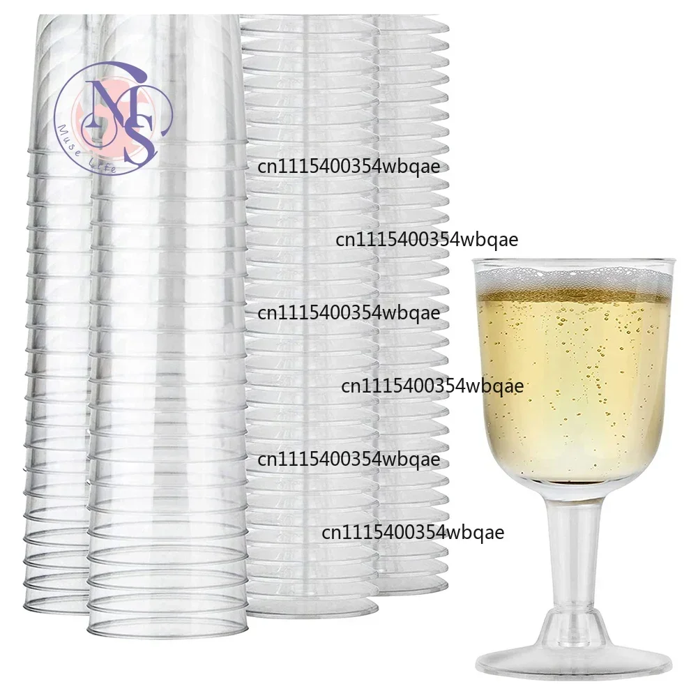 ZOCI-FOR-50Pcs Clear Plastic Wine Goblet Shatterproof Disposable Reusable Cups For Champagne Dessert Party Drinkware