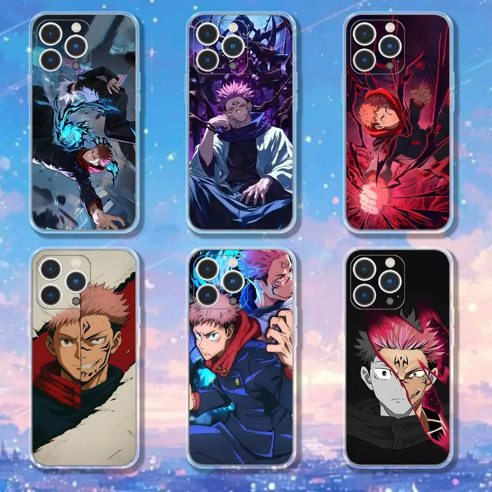 

Anime J-Jujutsu B-Battle Phone Case For iPhone 17,16,15,14,13,12,11 Pro,Max,Plus,X,XS,XR,SE4,E Mini Transparent Soft Cover