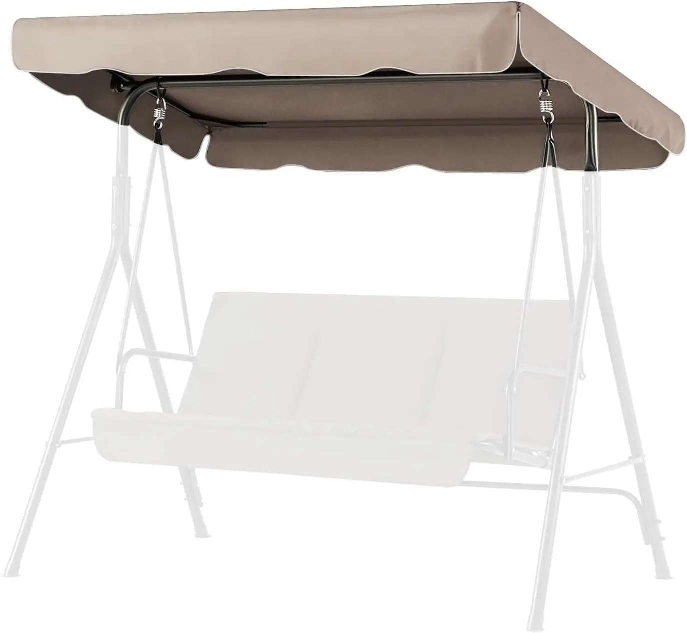 

Outdoor Swing Canopy Replacement - 72" x 52" UV Waterproof Shade Fabric for Garden Patio Bench Glider, Beige