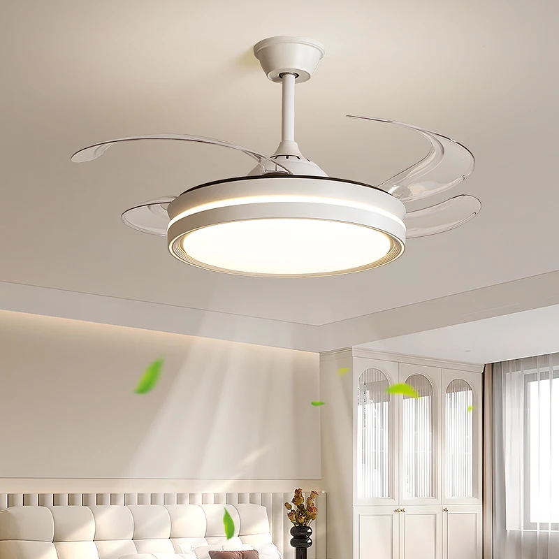 Modern Simple Ceiling Fan Light Living Room With Electric Fan Chandelier Home Restaurant Bedroom 48-inch Invisible Fan Light