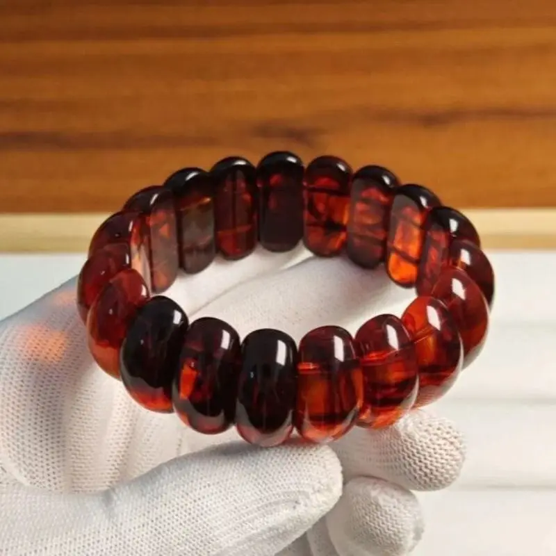 Fashion Ethnic Style Second-generation Amber Beeswax Hand Row, Unisex Trendy Bracelet Jewelry Crafts