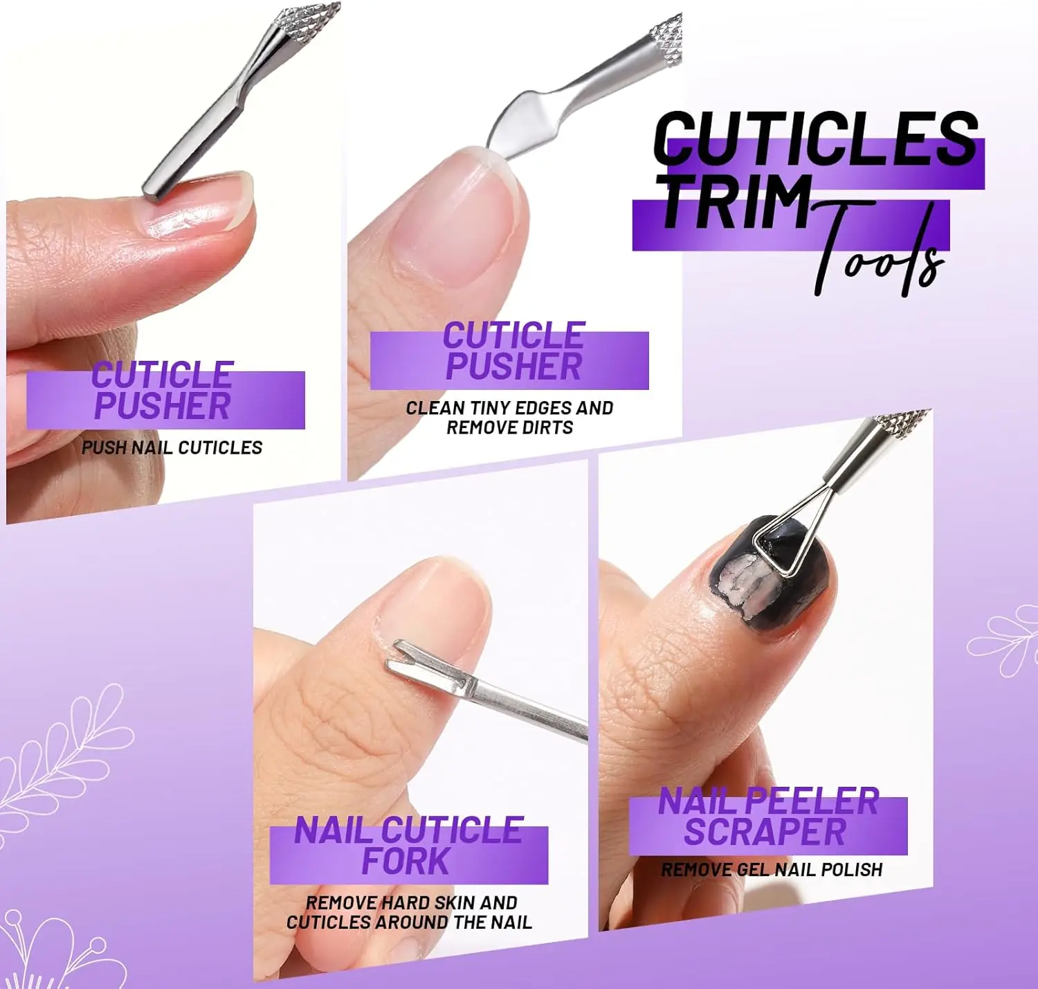 2/21pcs Nail Care Kit Nail Buffers and Files Nail Cuticle Tools Kit Nail Manicure Tools Finger Nail File Set Nail Cuticle Nipper