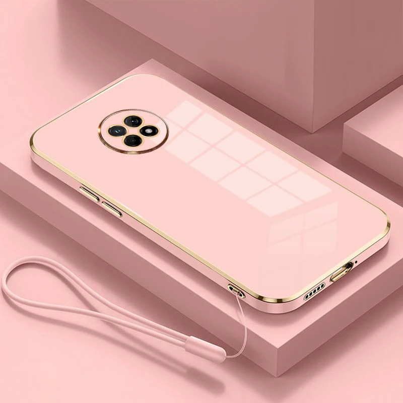For Huawei Y9A Case Luxury Square Plating FRL-22, FRL-23, FRL-L22, FRL-L23 Phone Case ShockProof Silicone Back Cover Fundas