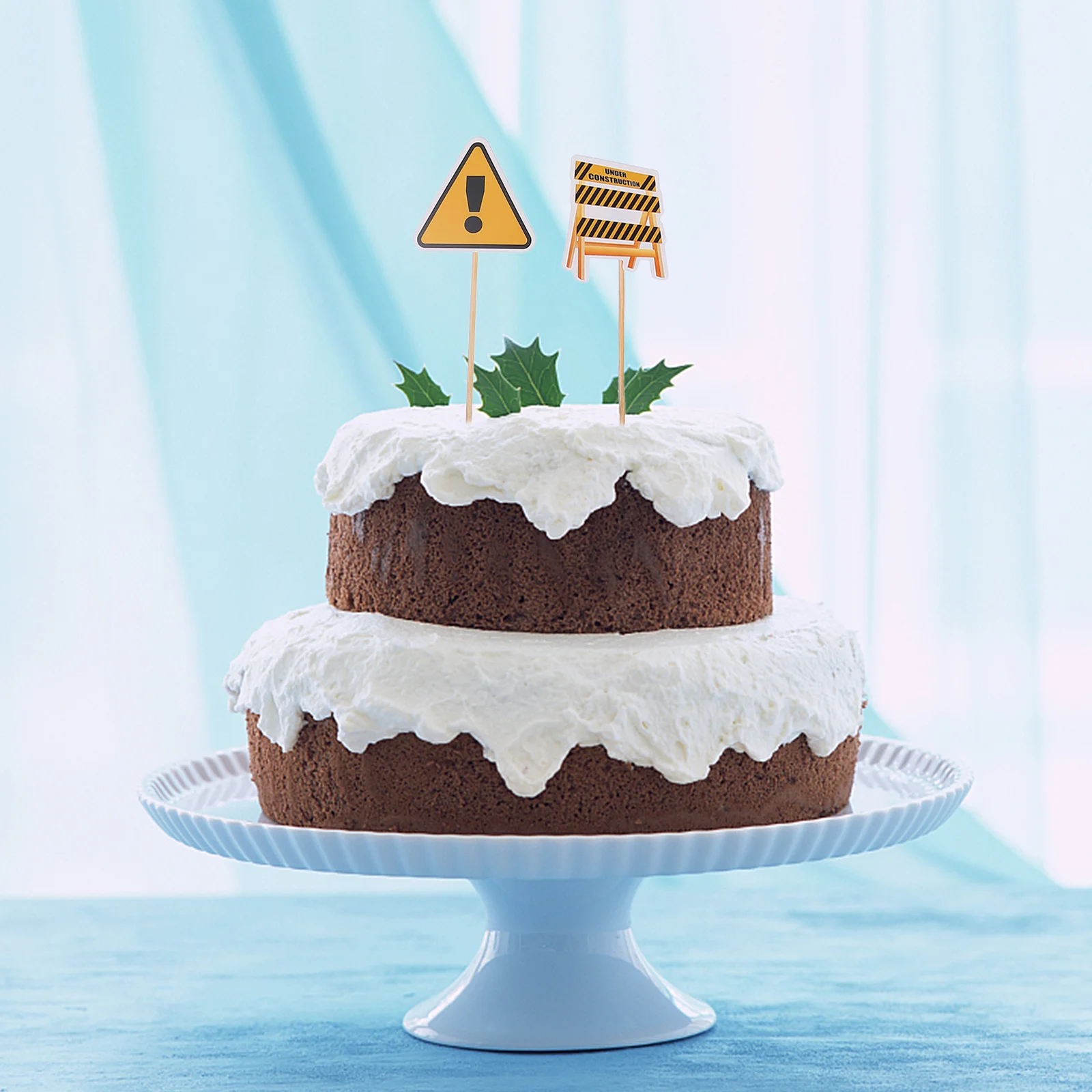 

1Set Construction Vehicle Party Banner Birthday Cake Topper Decoration Creative Engineering Theme Birthday Decors Boys Party