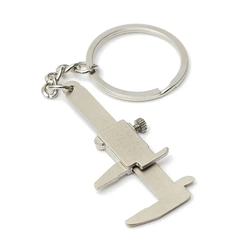 Mini regla de Metal portátil, calibrador Vernier, llavero, calibrador Vernier móvil, modelo de regla, llavero, 1 unidad
