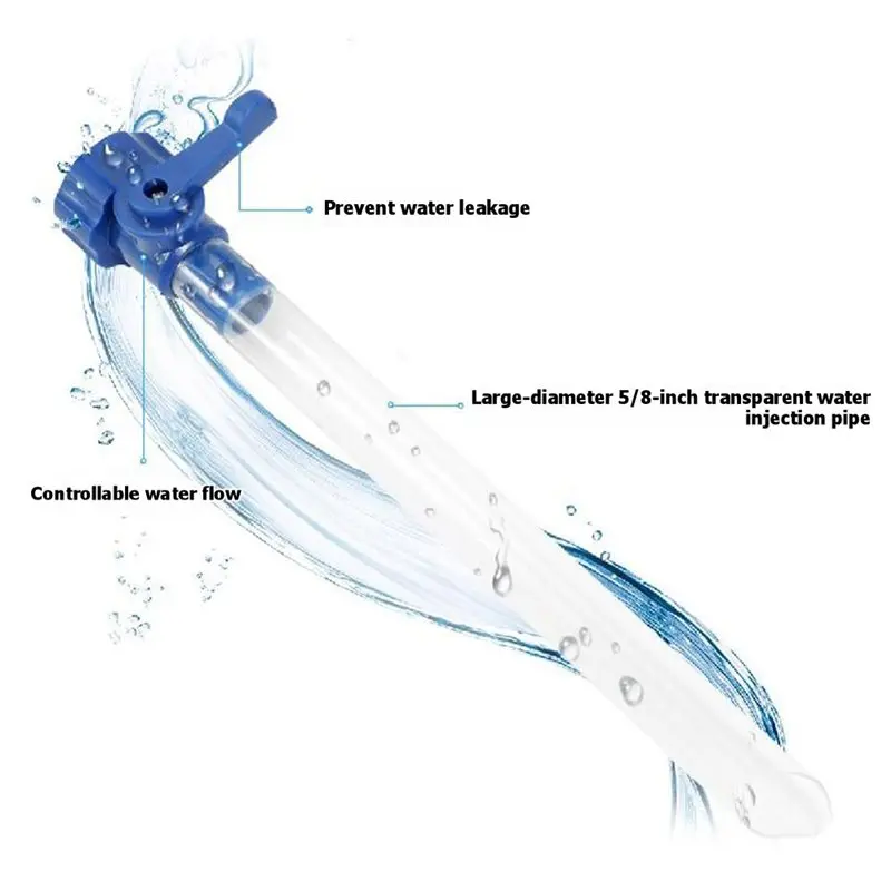 A33K-Transparent For Direct-Connect Water Fittings RV Water Tank Fill Hose With Built-In Shut-Off Valve