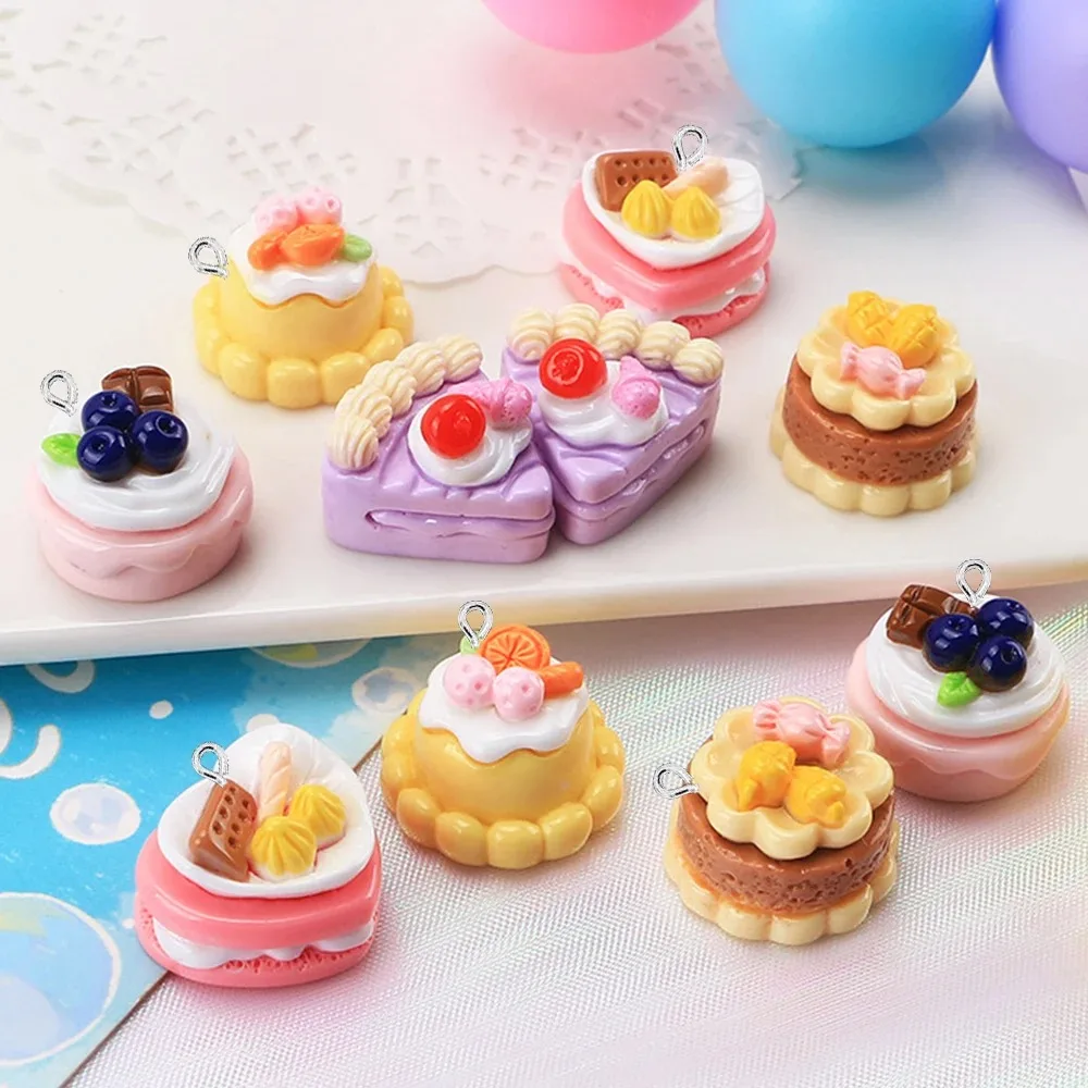 10PCS Wholesale Flatback Mango Fruit Cake Charms Bulk Accessories for Handmade Bracelet Earring Hair Jewelry Making - view 4