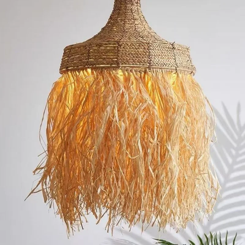 Modern Pendant Lamp Dining Restaurant Southeast Asian Hotel Clubhouse Lafite Grass Handmade Straw Homestay Living Room Lamp