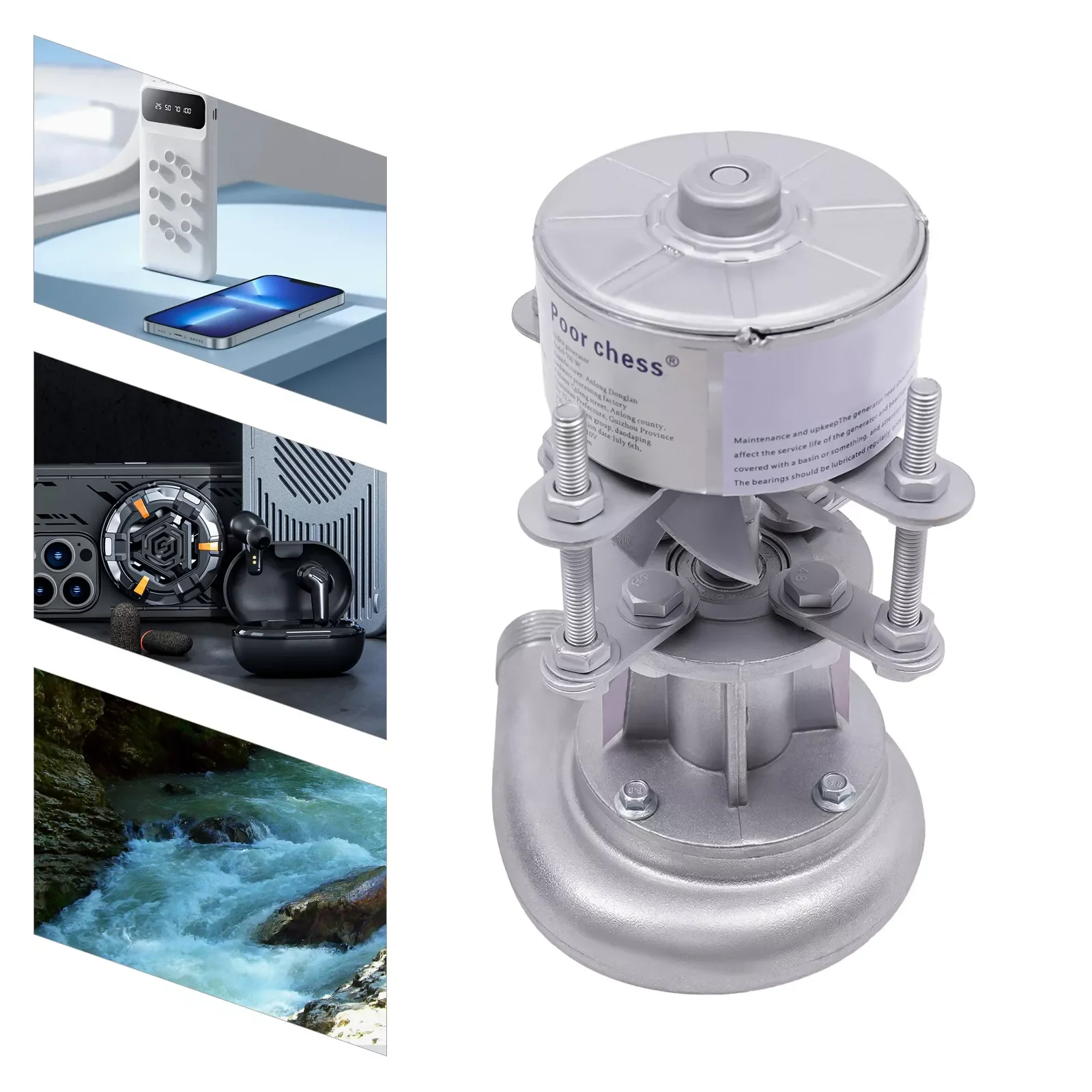 500W Hydroelectric Generator Water Turbine Generator Hydro Power Station Micro Hydroelectric Generator 110V