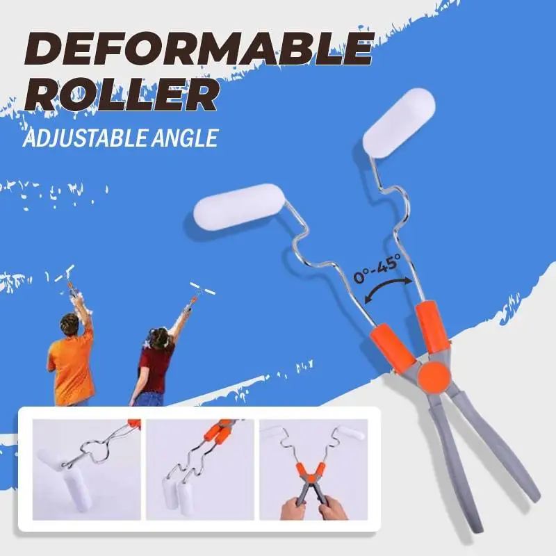 Verf Rollen Dubbele Dual Verf Roller Verstelbare Kwast Muur Hekwerk Hoeken Meubels Pijp Met 4 Sponzen Verf Levert