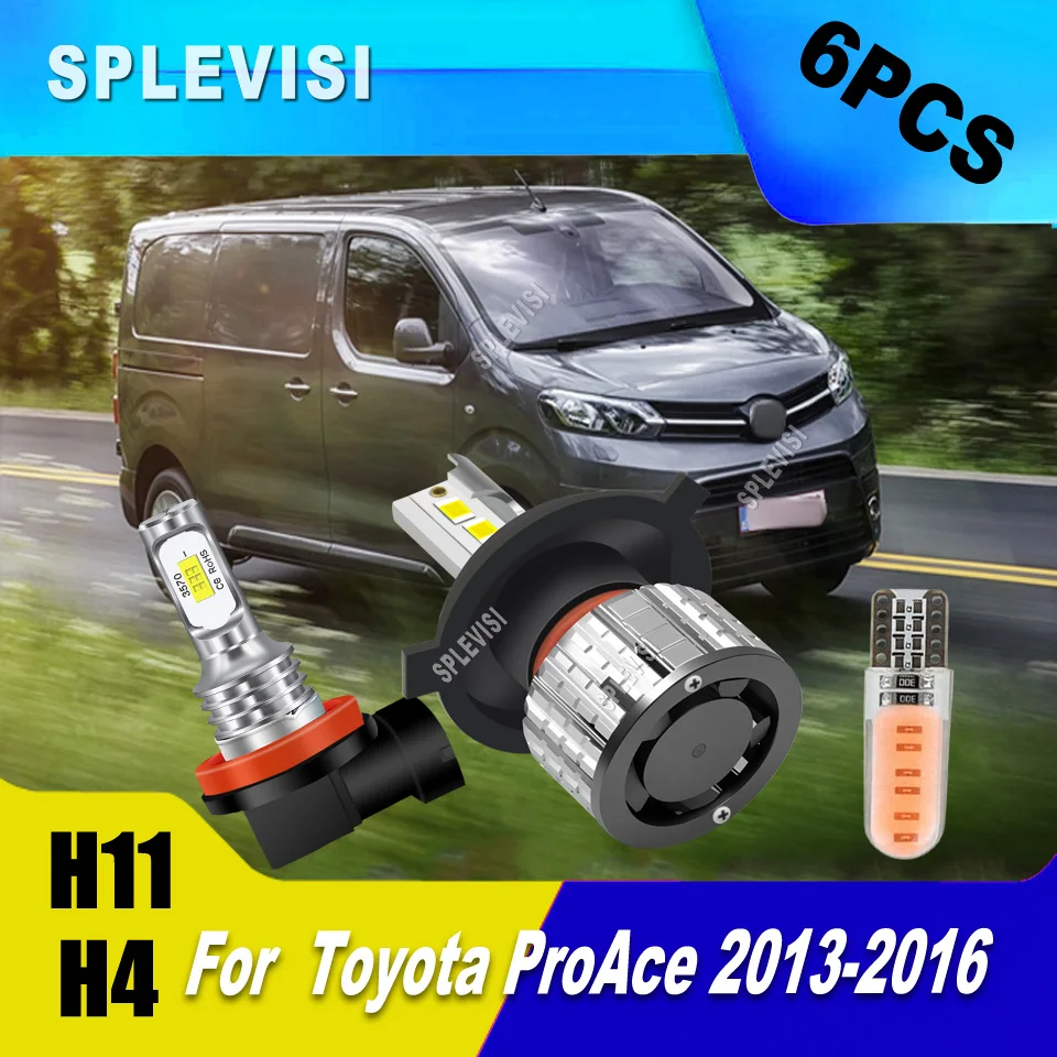 

High Brightness & Road-friendly 12v LED White 6000K Headlight Fog Side Lights H4 711 501 For Toyota ProAce 2013 2014 2015 2016