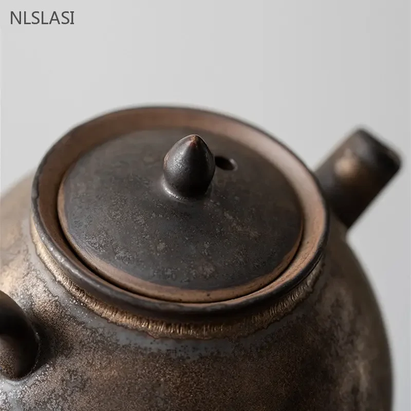 260ml Japanese Coarse Pottery Teapot Retro Ceramic Beauty Tea Pot Handmade Filter Tea Infuser Chinese Teaware Accessories