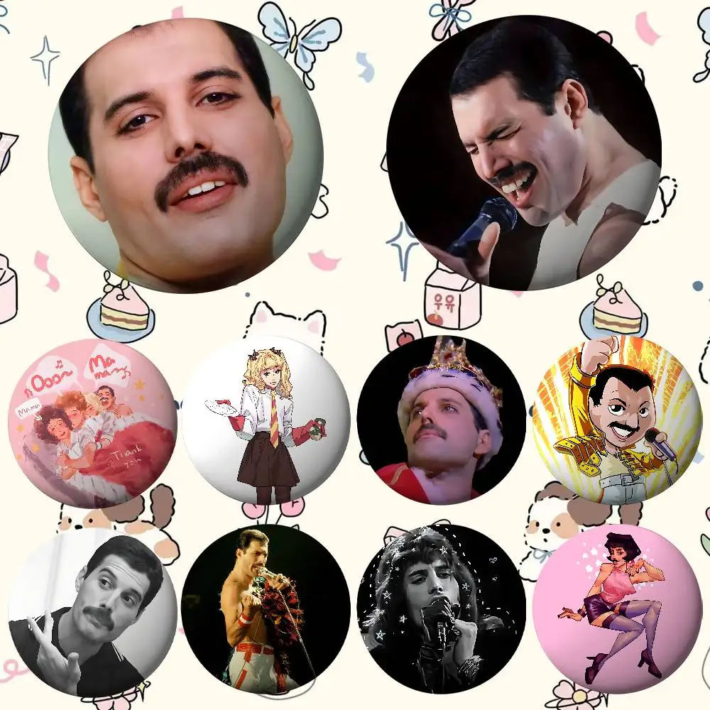 

M-Mercury Freddie Q-Queen Badges Cartoon Lapel Pins Brooch Fans' Baubles Gifts People Backpack Decor Jewelry Pieces