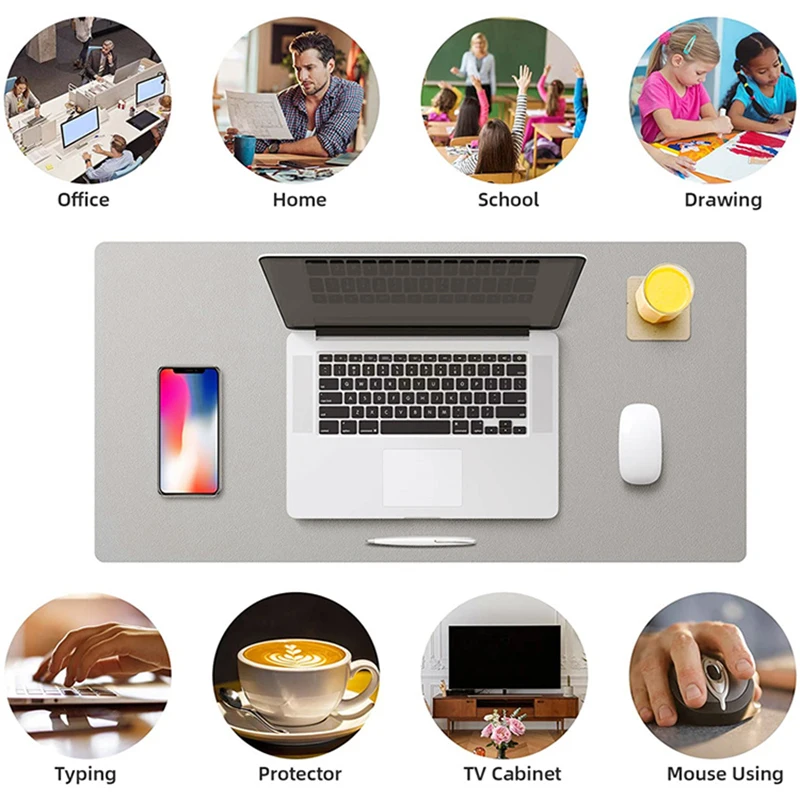 Large Size Office Desk Protector Mat PU Leather Waterproof Mouse Pad Desktop Keyboard Desk Pad Gaming Mousepad PC Accessories