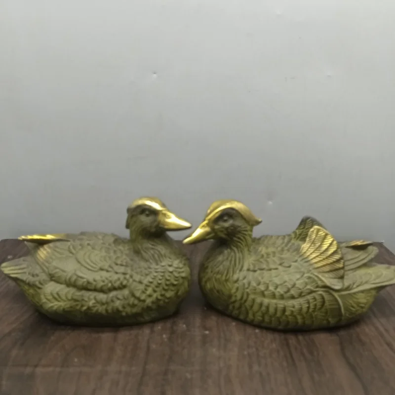 Antique Copper Collection Mandarin Duck Ornament Imitation Antique Mandarin Duck Office Desktop Decoration Craft