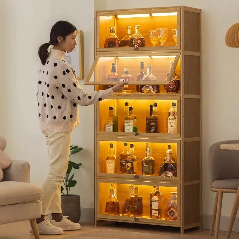 Wine Acrylic Display Cabinet Home Living Room Wine Cabinet Simple Bar Wine Showcases Bar Restaurant Multi-storey Locker