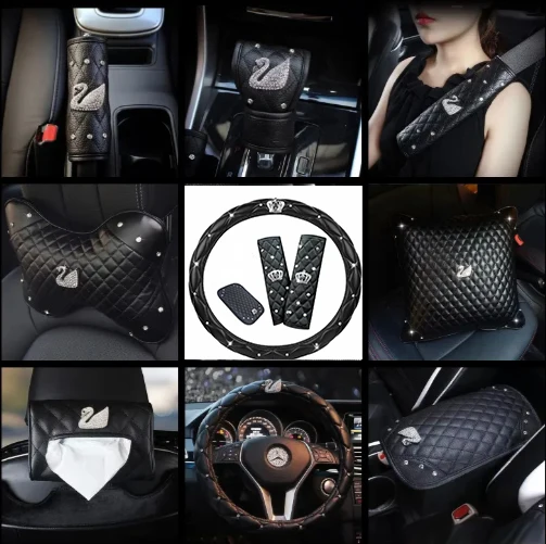 Diamond Set Hand Brake Covers,Shift Covers, Seat Belts, Shoulder Covers, Headrests, Armrests, Automotive Accessories