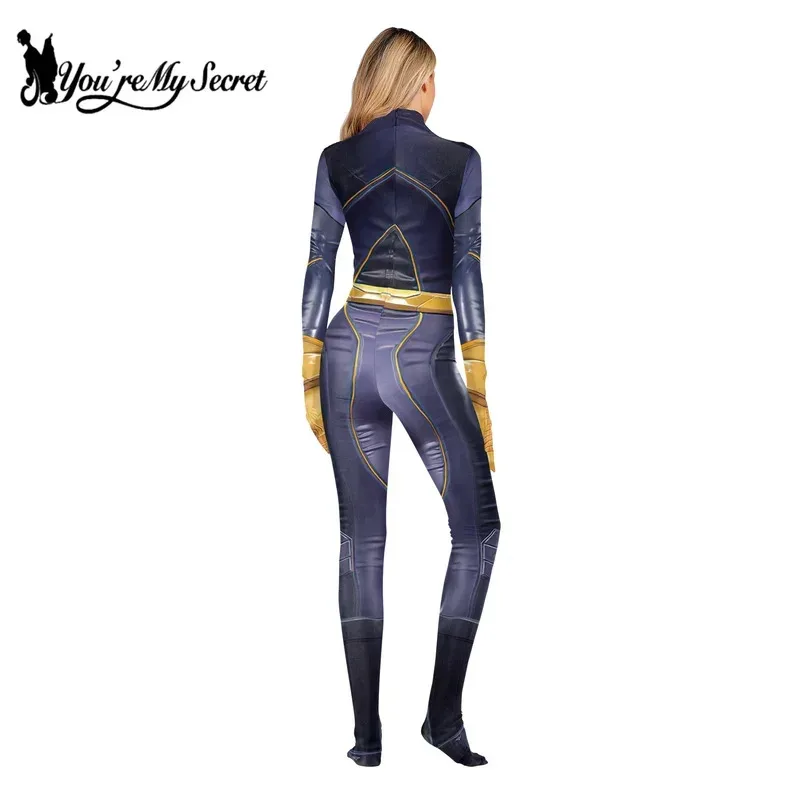 [คุณความลับของฉัน] เกราะซูเปอร์ฮีโร่พิมพ์คอสเพลย์เครื่องแต่งกายบอดี้สูทปาร์ตี้ฮาโลวีนJ Umpsuitสําหรับผู้หญิงผู้ชายบอดี้สูท