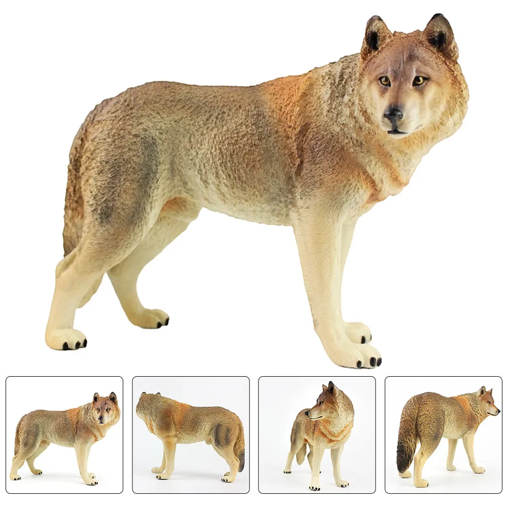 

Пластиковая фигурка волка: реалистичная стоящая маленькая фигурка волка для декора дома и сада, украшение в виде дикого животного, настольный ландшафтный декор