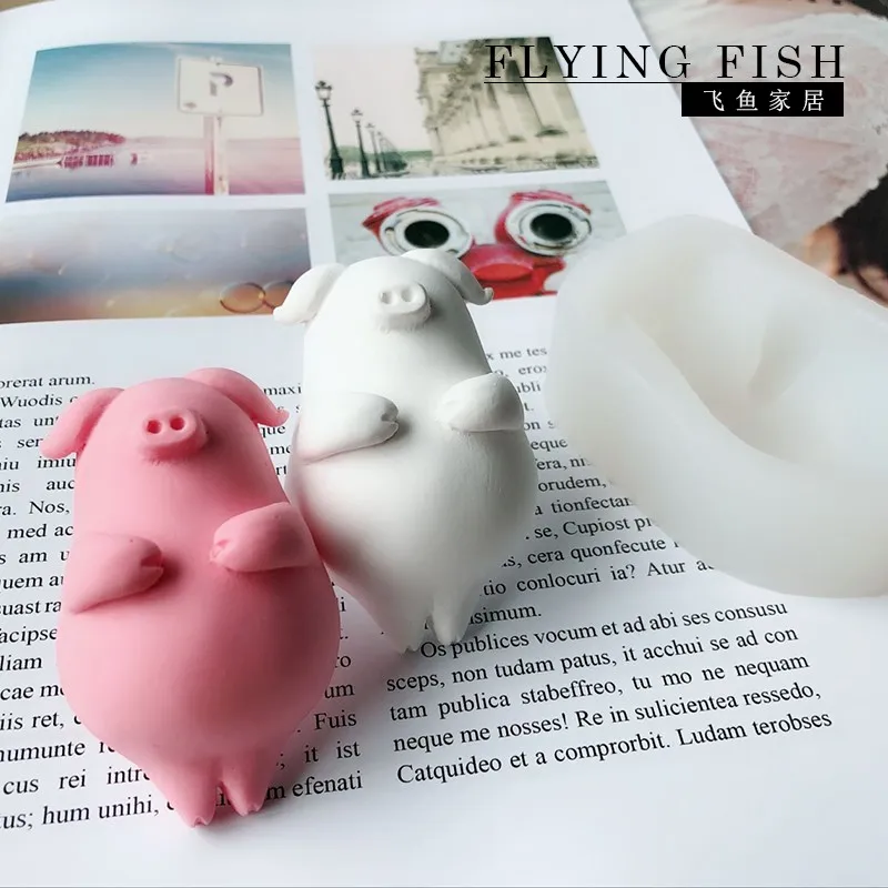 

PRZY Mold Silicones Little Cute Pig Mold Pigs Silicone Mould For Cake Decorations Animal Mold Silica Gel Car Aroma Stone Korean