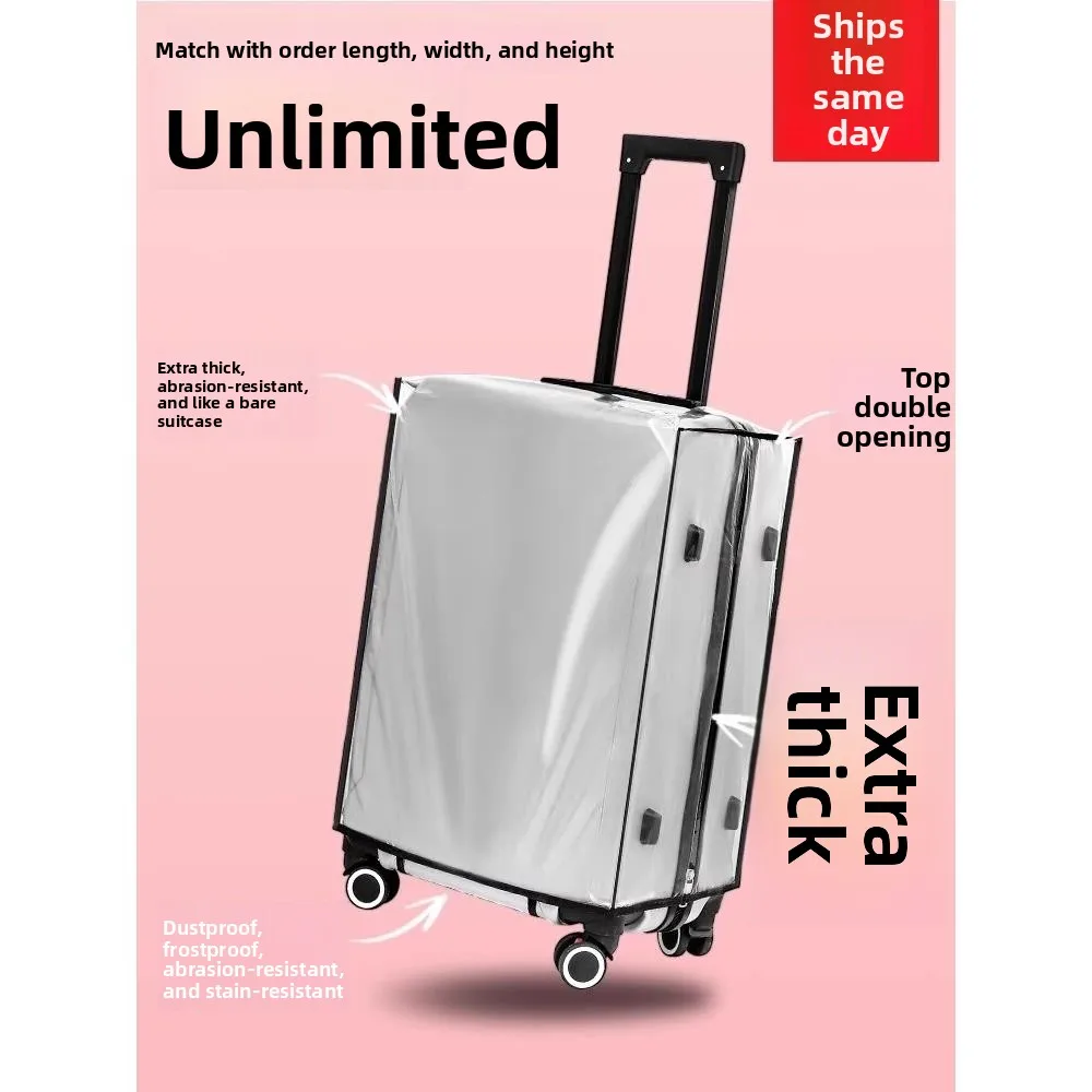 Transparent Luggage Cover Protective Dustproof  for Check-in Travel Suitcase Transparent Bag Guard against Scratches