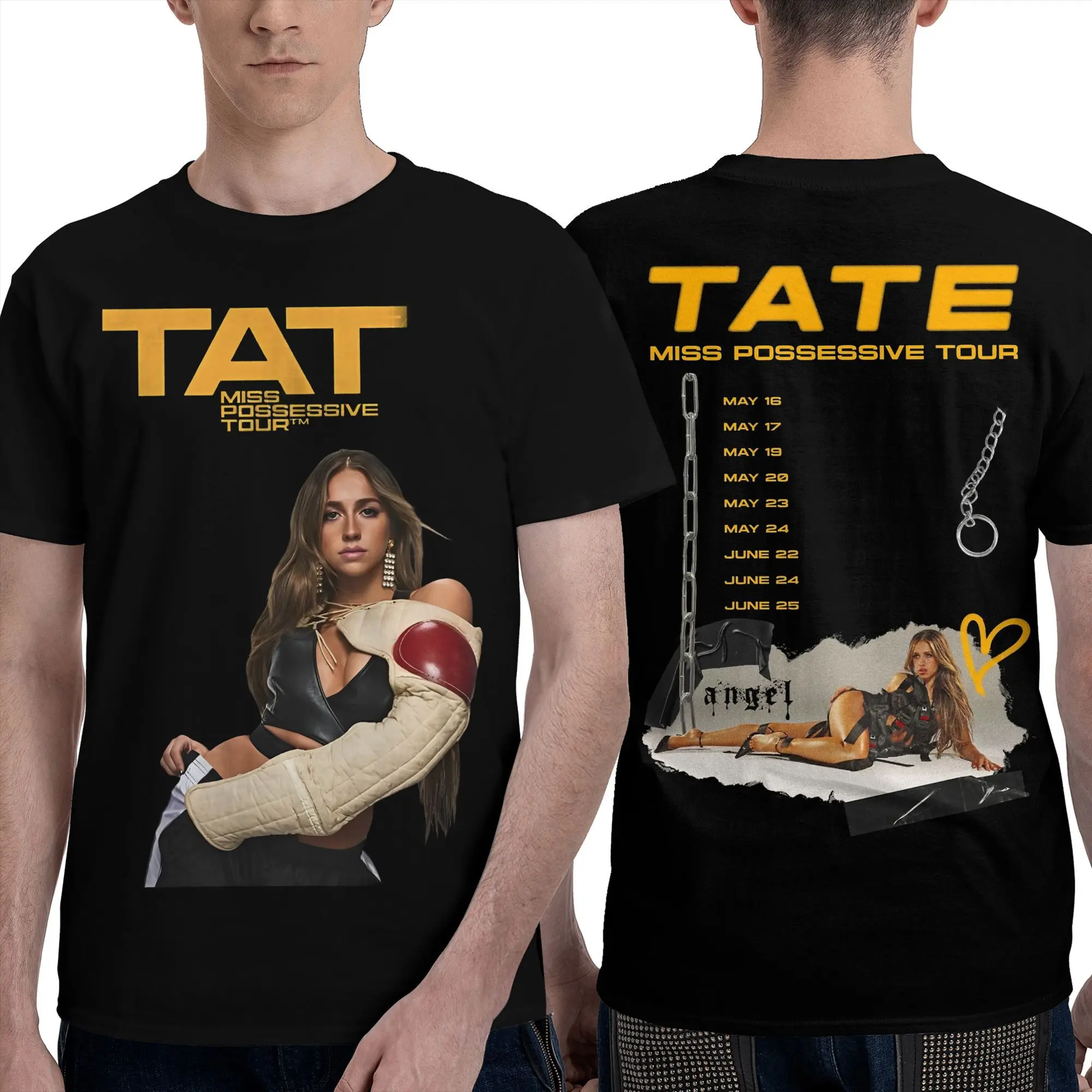

Men Women Tate McRae Miss Possessive Tour 2025 T Shirt Pure Cotton Graphic Printing Tee Shirts Top Clothing
