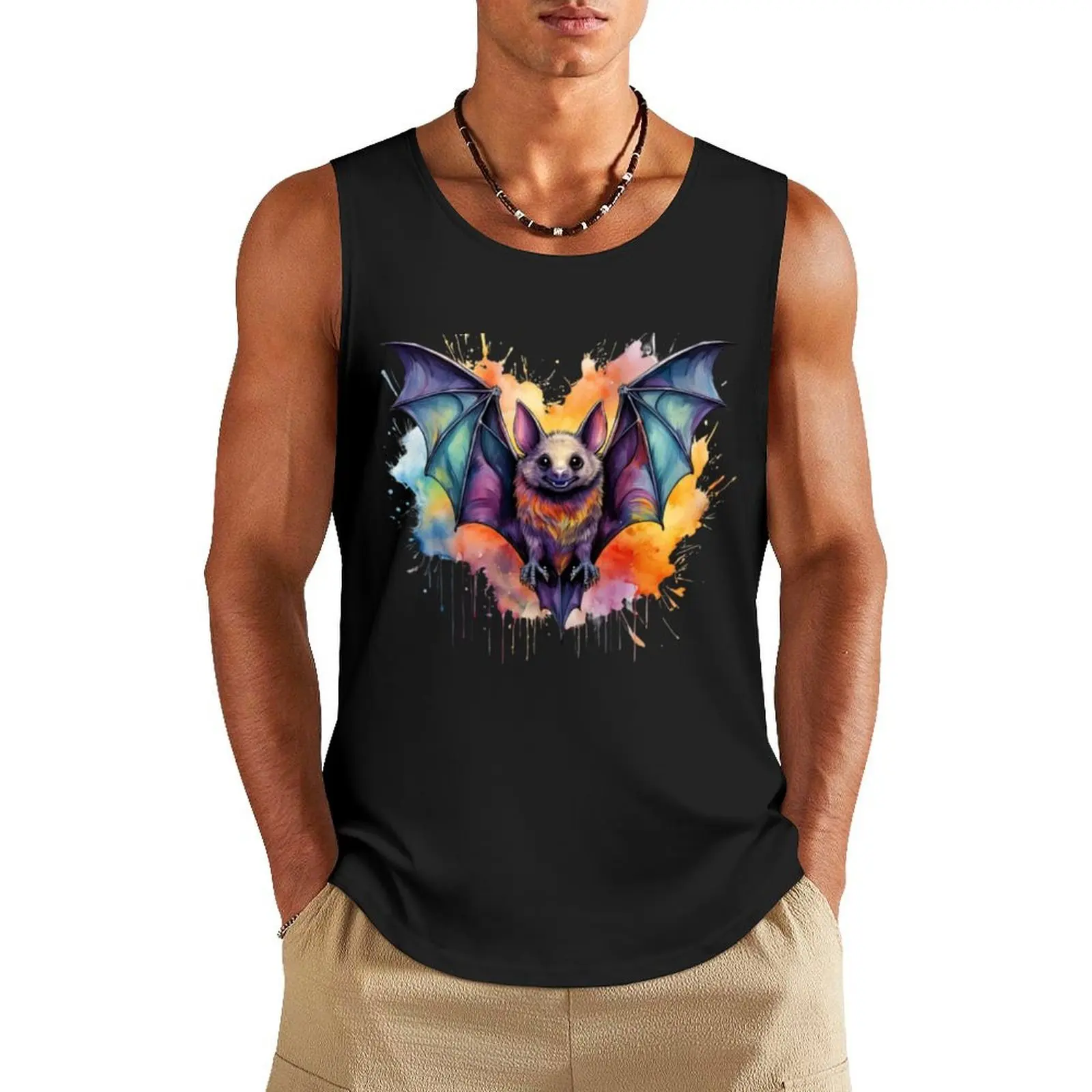 

Bat Tank Top T-shirt man fashion 2025 man gym shirts cotton t-shirts man