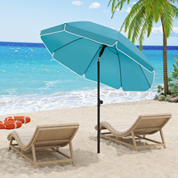 WOLTU Height Adjustable Garden Balcony Umbrella 45° Bendable Parasol Waterproof Beach Umbrella Sun Protection for Garden Patio