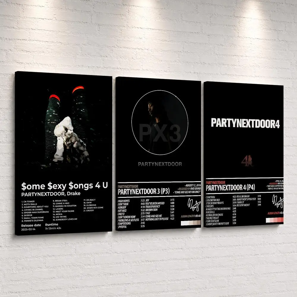 P-PartyNextDoor Music Album Framed Wall Painting Ready To Hang Canvas Wall Art Poster For Bedroom Living Room Home Decor Gift