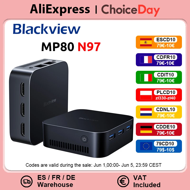 Black view mp80 mini pc intel 12. n97 16gb 512gb/1t mini desktop computer unterstützung dual lan 3 *
