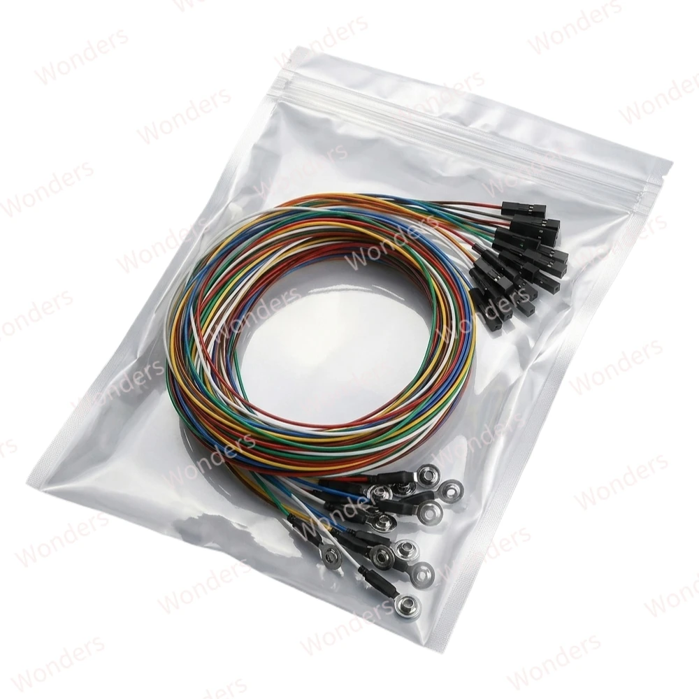Ag/AgCl Coated Copper Sensor Cup Electrode with Dupont Connector Cable 1.5m Data Acquisition Accessory for EEG Development Board