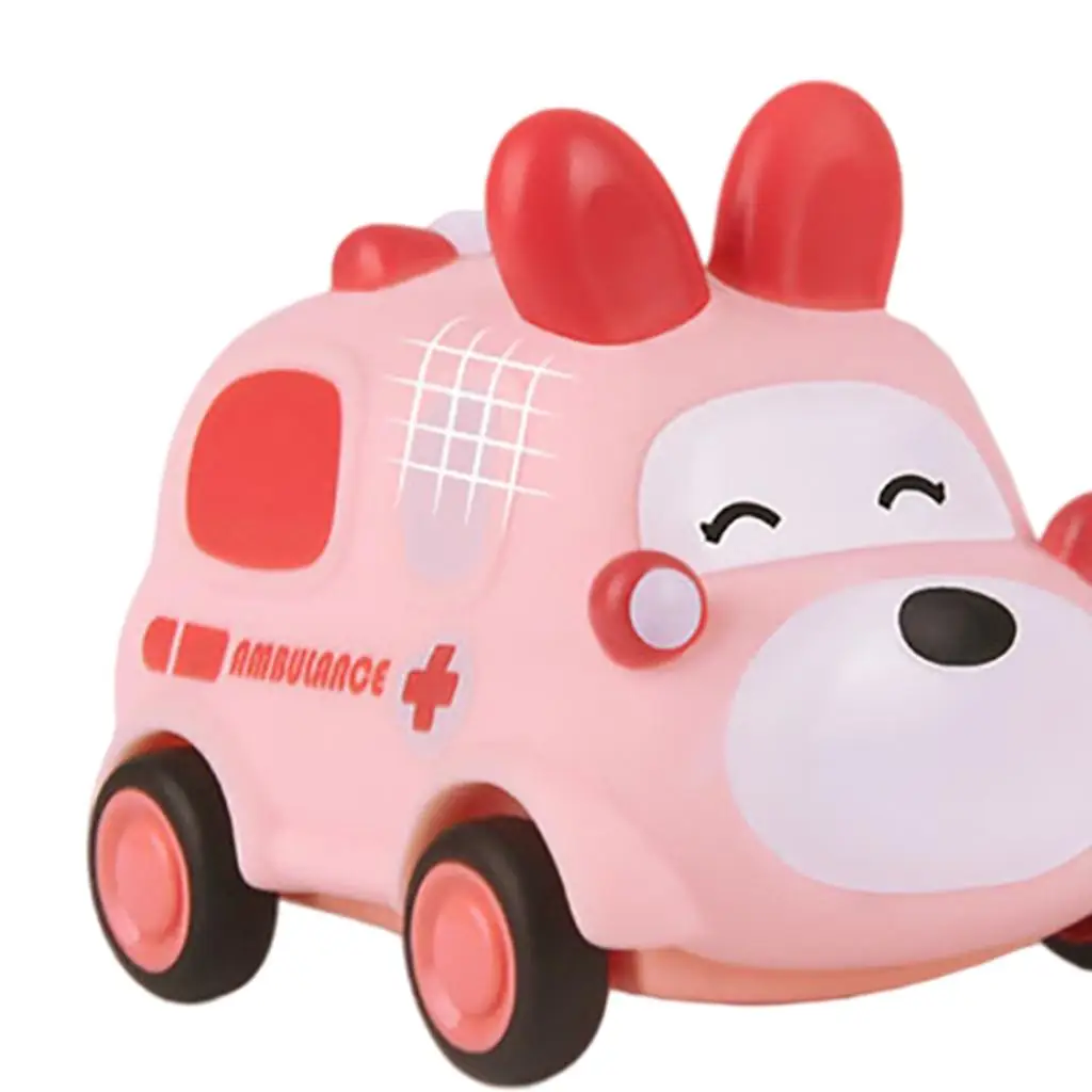 Pull Back Car Toys for Baby Boys Kids 1-3 Soft Vehicle Trucks with Wheels Cute Animal Model Engineering Gift