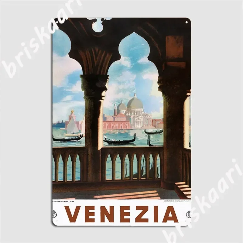 Venice Venezia Enit Italy Vintage Travel Poster Restored Metal Plaque Poster Pub Garage Retro Plaques Tin Sign Posters