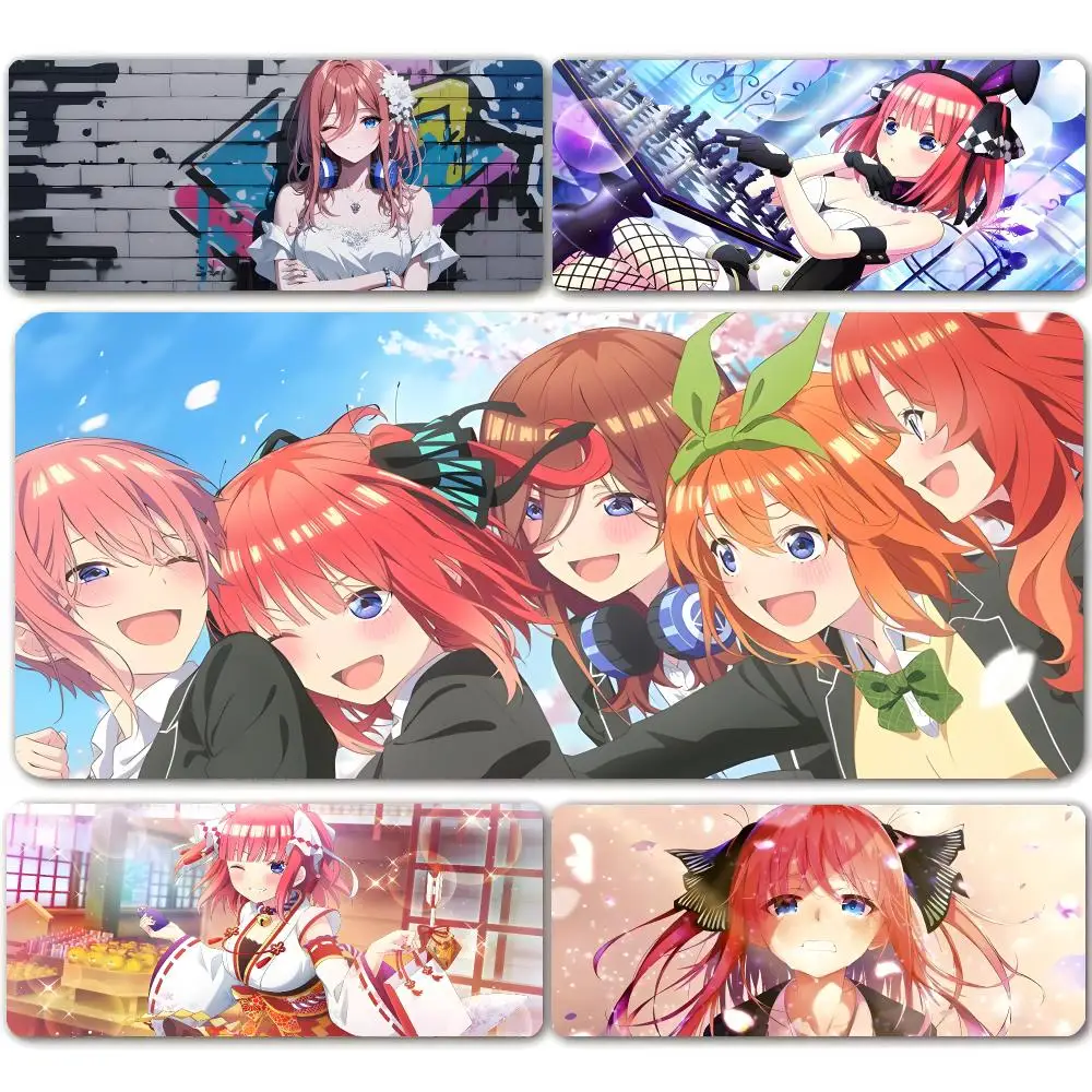 The Quintessential Quintuplets Nino Nakano Mouse Pad Anti-Slip Rubber Base Extended Desk Mat For Gamers Office Accessories