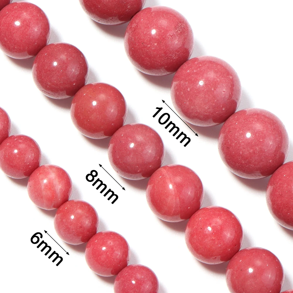 Natural Red Coral Stone Beads Round Loose Spacer Beads for Jewelry Making DIY Charms Bracelet Necklace Bead Accessories 6 8 10mm