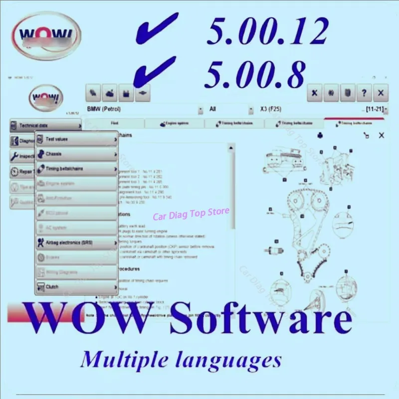Diagnostic software inspection tools ECU Repair interface cars tuning auto Program 5.00.12 WOW Snooper 5.00.8 R2 With Keygen
