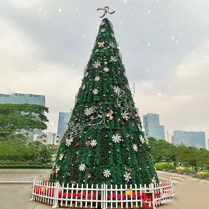 

Square green Christmas tree, sales office community lighting decoration