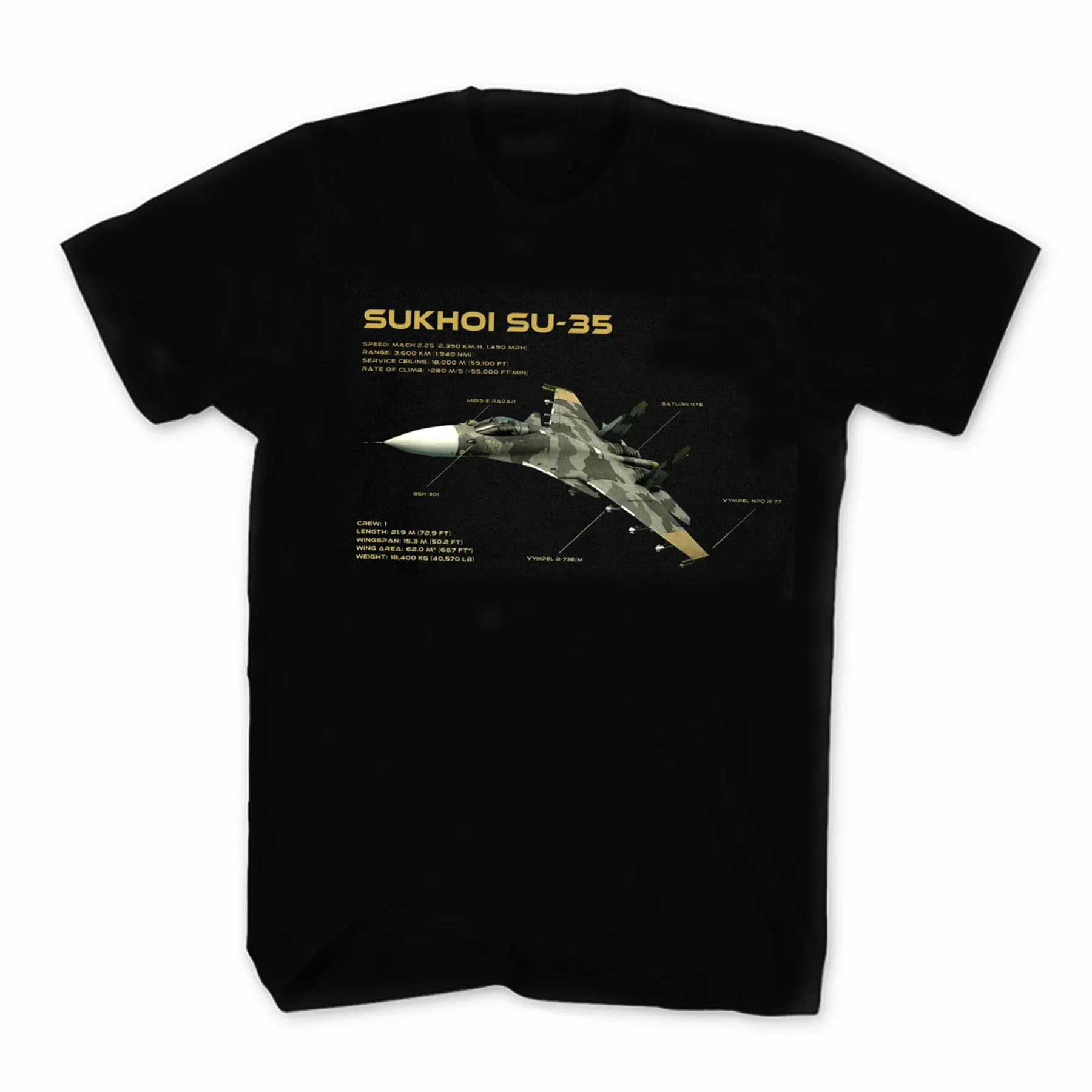 USSR Russian Su-35 Flanker-E Multirole Fighter T-Shirt 100% Cotton O-Neck Summer Short Sleeve Casual Mens T-shirt Size S-3XL