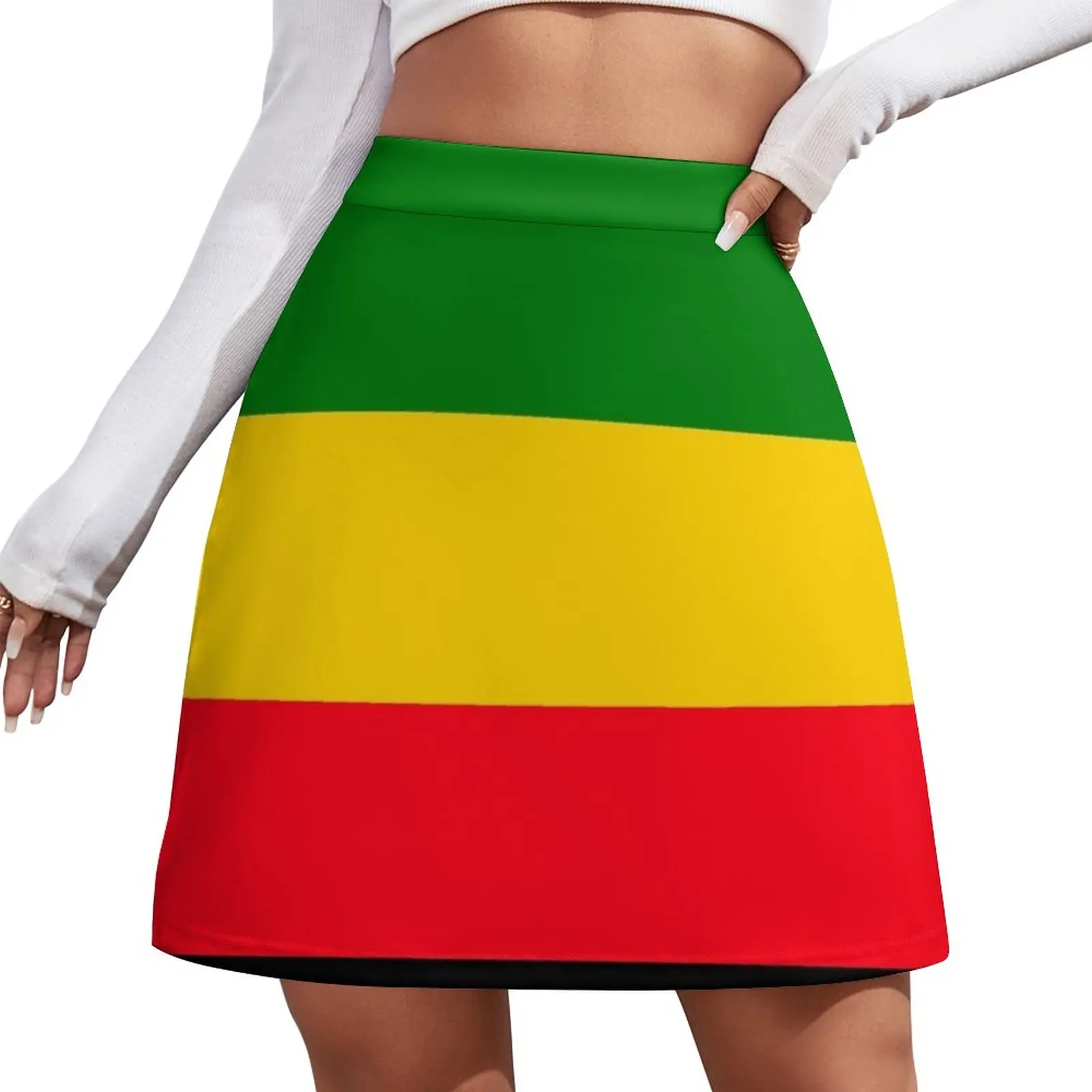 

Green, Yellow and Red Rasta Flag Mini Skirt dresses summer woman 2023 Women's dress