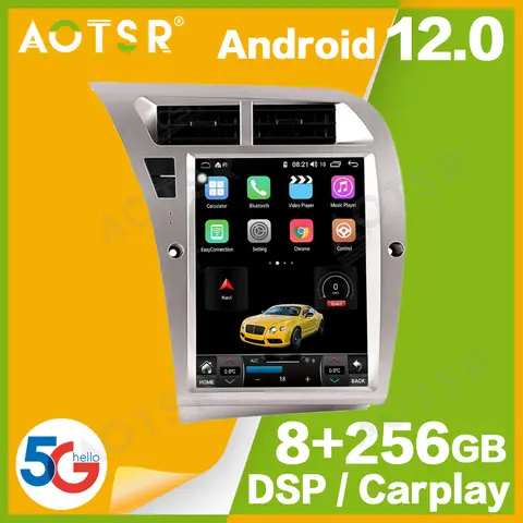 차량용 멀티미디어 라디오 GPS 네비게이션 스테레오 플레이어, 8 + 256G, 안드로이드 12.0, 아우디 A4 A4L A5 B8 2013-2016, 2Din 헤드 유닛