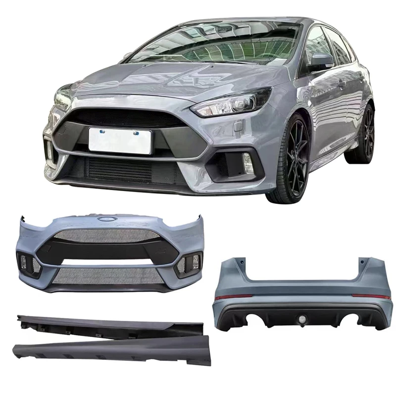 2016-2018 para FordS Focus RS Hatchback Kit de carrocería de coche nuevo parachoques delantero trasero y faldones laterales en material plástico sin Color