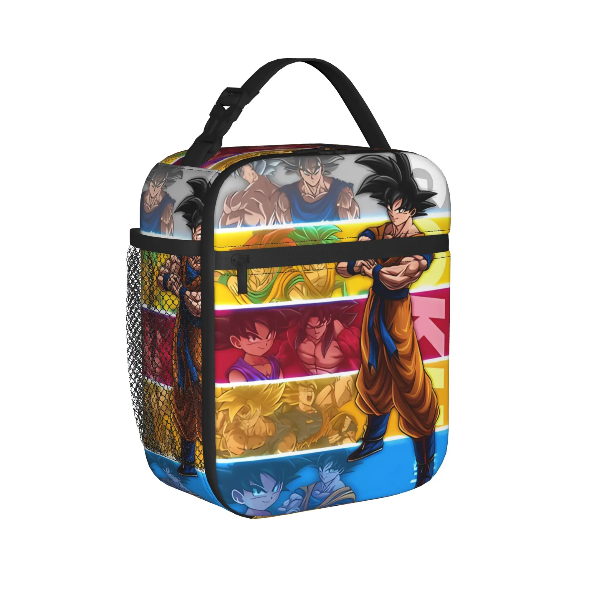 Dragons Ball Anime Song Goku Lunch Bag For Women  Office Print Lunch Box Retro Oxford Thermal Tote Handbags