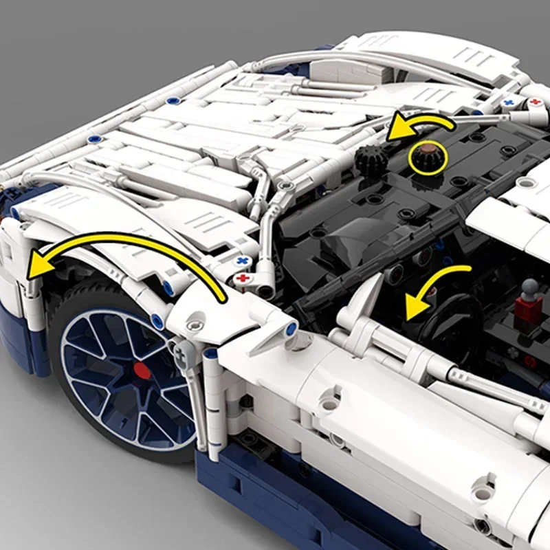 เมืองรถรุ่น Moc อาคารอิฐ Speed Champion สีขาว MC12 เทคโนโลยี Modular Blocks ของขวัญของเล่นคริสต์มาส DIY ชุดประกอบ