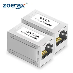 ZOERAX RJ45 Coupler Ethernet Extender 10Gbps, Cat7 Ethernet Coupler Female to Female Connector for Cat7/ Cat6/ Cat5e Cable
